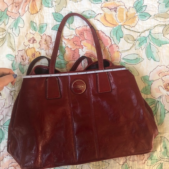 COACH Signature Patent Leather Carryall+Wallet - Picture 13 of 15